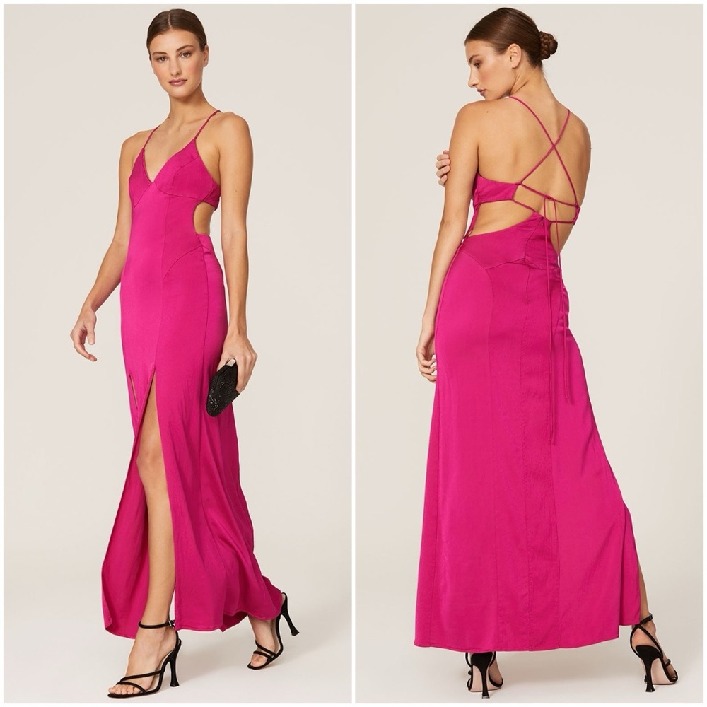MANNING CARTELL Facetime Slip Gown Dress Size 2 Pink Formal Wedding Guest *FLAW*